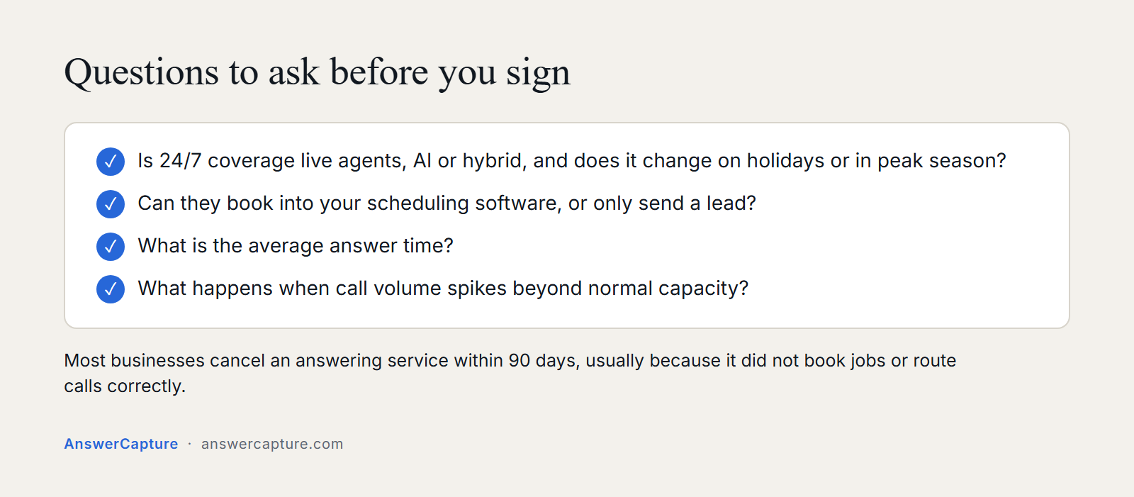 Four questions to ask a home services answering provider before signing