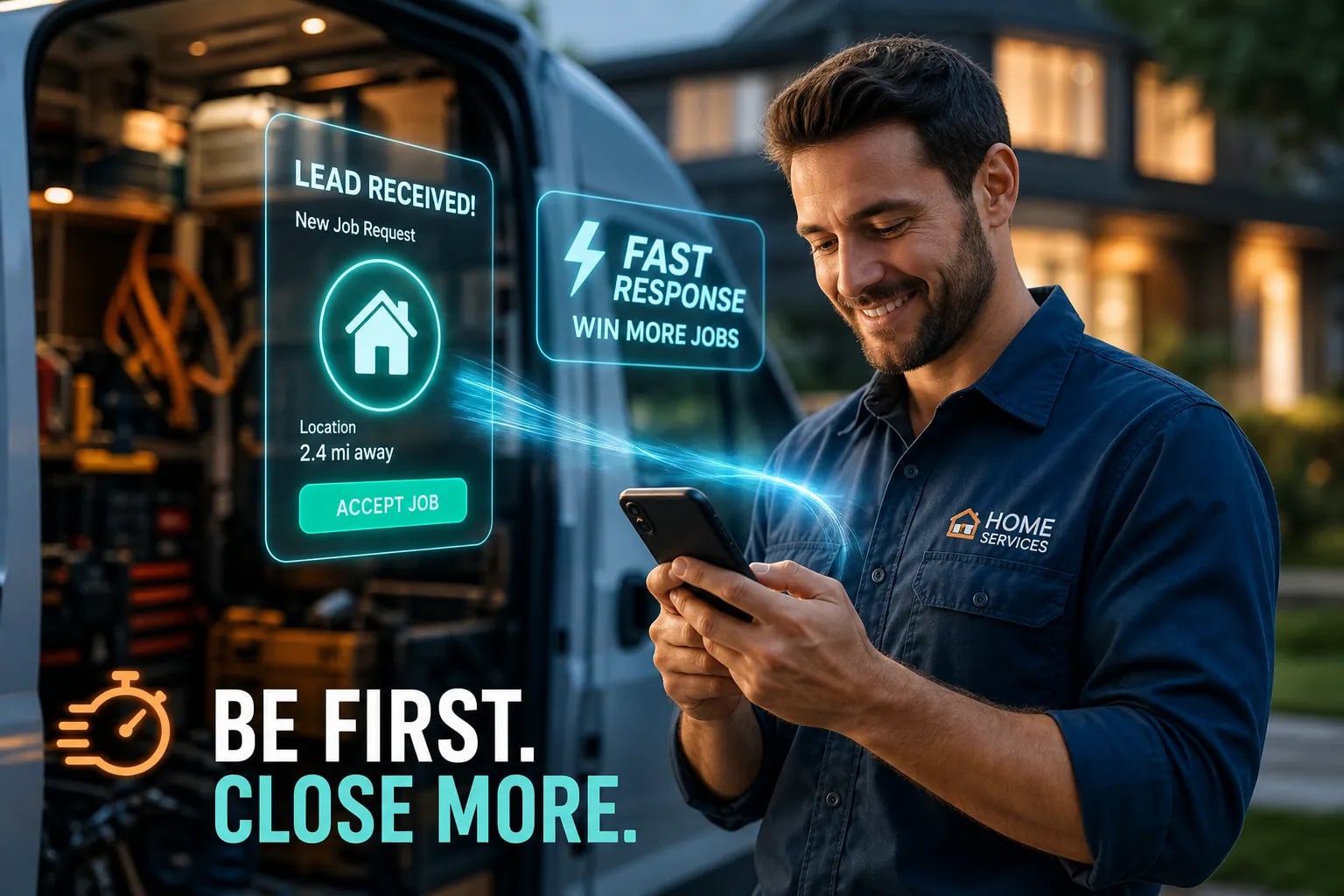 Featured illustration for: Speed to lead for home services: close more jobs fast